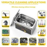 EIWEI Ultrasonic Cleaner, Ultrasonic Jewelry Cleaner, 42kHz 35W Sonic Cleaner with Basket, Ultrasonic Cleaning Machine for Jewelry Earring Dentures Parts Airbrush Watchband(700ML, 110V)