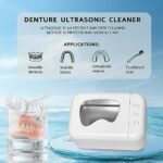 Ultrasonic Cleaner Machine for Retainer, Dentures, Aligner, Night Mouth Guard, Toothbrush Head and More – White