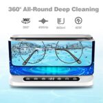 SWAREY 800ML New Ultrasonic Cleaner 45000Hz Professional Sonic Cleaner with 2 Baskets and 4 Cleaning Modes Ultrasonic Jewelry Cleaner with One-Touch Operation for Glasses, Watch Bands, Dentures, Coins