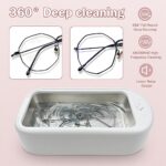 Ultrasonic Jewelry Cleaner, Portable Professional 650ML Ultrasonic Cleaner, Stainless Steel 304 for Cleaning Jewelry Ring Necklaces Eyeglasses Shaver Heads Dentures-White