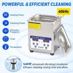 PNKKODW Professional Ultrasonic Cleaner 2L Lab Sonic Cleaner with Digital Heater and Timer, Ultrasonic Parts Cleaner for Jewelry Tool Watch Glasses Small Parts Denture Instrument Cleaning