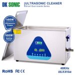 DK SONIC Ultrasonic Cleaner with Digital Timer and Basket for Denture, Coins, Small Metal Parts, Record, Circuit Board, Daily Necessaries, Lab Tools,etc (22L, 110V)