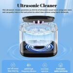 bliblo Ultrasonic Cleaner for Dentures,Mouth Guard, Aligner, Whitening Trays. 45kHz Ultrasonic Retainer Cleaner 180ML Portable Ultrasonic Retainer Cleaner for Home or Travel Use.(black)