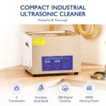 CREWORKS Ultrasonic Cleaner with Digital Timer and Heater, 15L Ultrasonic Cavitation Machine, 350W 304 Stainless Steel Professional Sonic Cleaning Machine for Jewelry Circuit Boards Auto Parts More