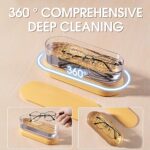 Ultrasonic Jewelry Cleaner, 450ML Portable Household Professional Ultrasonic Eyeglasses Cleaning Machine,Suitable Rings Glasses Watches Denture Clean
