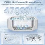 Ultrasonic Jewelry Cleaner, KRX 47kHz Portable Professional Ultrasonic Cleaner Machine with Touch Control & 4 Time Modes for Jewelry, Eyeglasses, All Dental, Retainer