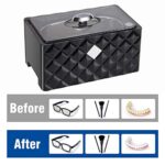 PELCAS Professional Ultrasonic Jewelry Cleaner 450ML (15OZ) – D3000 Sonic Jewellery Cleaner 42000HZ for Jewelry Necklaces Rings Glasses Watches Dentures -Black