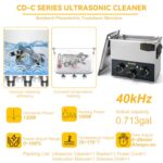 EIWEI 3L Knob Ultrasonic Cleaner Professional Adjustable Power Ultrasonic Cleaning Machine with Heating Timing Function for Carburetor, Jewelry, Glasses, Dentures, Circuit Boards, Automotive Parts.