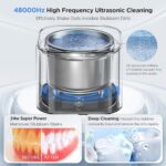 ultrasonic cleaner for dental retainer denture: 25W portable professional Ultra Sonic cleaner for toothbrush mouth guard aligner invisalign jewelry ring