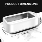 M&L Ultrasonic Jewelry Cleaner Machine, 48KHz 640ML (22OZ) Professional Ultrasonic Cleaner with 2 Timer Mode Ideal for Cleaning Jewelry, Glasses, Watch, Denture–Includes Adaptor, Tweezer, Non-Slip Pad