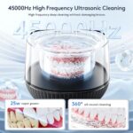 Ultrasonic Retainer Cleaner Machine – 45kHz Ultrasonic UV Cleaner for Dentures, Aligner, Mouth Guard, Whitening Trays, Toothbrush Head, Ultrasonic Jewelry Cleaner Machine for All Dental Appliances