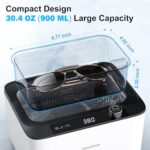 HOGANCE Ultrasonic Jewelry Cleaner Machine 30.4OZ (900ML), 50W 45KHz Professional Sonic Jewelry Cleaner with 6 Digital Timer, Unique Degas Mode, for Glasses Denture Jewelry Ring Watch Coins Razors