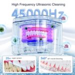 Ultrasonic Retainer Cleaner Machine, Ultrasonic UV Cleaner for Denture, Mouth Guard, Aligner, Toothbrush Head, Ultrasonic Jewelry Cleaner for All Dental Appliance (45kHz,200ml White)