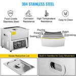 VEVOR Digital Ultrasonic Cleaner 6L Ultrasonic Cleaning Machine 50kHz 110V Sonic Cleaner Machine 304 Stainless Steel Ultrasonic Cleaner Machine with Heater & Timer for Cleaning Jewelry Glasses Watches