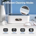 Kiaitre Ultrasonic Jewelry Cleaner – Portable Professional Jewelry Cleaner Ultrasonic Machine with 4 Timer Modes, 304 Stainless Steel Glasses Cleaner for Jewelry, Retainer, Glasses, Watch, Brush
