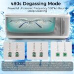 Ultrasonic Jewelry Cleaner Pod Machine – 35W Ultra Sonic Cleaner for Dentures & Retainers,Mouth Guard, Rings, Silver, Watches, Eyeglasses,Diamonds, Coins, Razors 24OZ