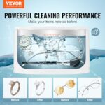 VEVOR Jewelry Cleaner Ultrasonic Machine, Ultrasonic Cleaner Machine 22oz (650ml) with 5 Digital Timer, Ultrasonic Jewelry Cleaner with 2 Cleaning Baskets for Eyeglasses, Watches, Dentures, Rings