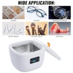 Ultrasonic Cleaner Ultrasonic UV Retainer Cleaner Machine 8.6oz(255ml) 43kHz Portable Ultrasonic Jewelry Cleaner with 3 Cleaning Modes for Home, Dentures, Mouth Guard, Ring Diamond