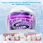 Voraiya® Ultrasonic Cleaner UV for Dentures, Aligner, Retainer, Whitening Trays, Night Dental Mouth Guard, Toothbrush Head, Ultrasonic Jewelry Cleaner Machine for all dental Appliances, Diamon