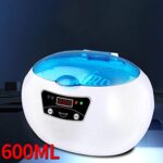 pistro Portable Ultrasonic Cleaner LCD Screen Mini Cleaning Machine for Jewelry Glasses Denture Watch Invisible Braces Teeth, White US Plug