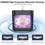 Ultrasonic Retainer Cleaner Machine, Portable 45kHz Ultrasonic Jewelry Cleaner for Dentures, Mouth Guard, Aligner, Braces, Whitening Trays, Ring, Diamond, Watch, Shaver Head at Home or Travel
