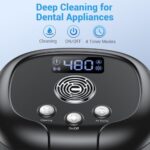 Ultrasonic Retainer Cleaner, 45kHz Ultrasonic Jewelry Cleaner with 4 Digital Timer for All Dentures, Portable Cleaning Machine for Aligners, Braces, Night Guard, Ring, Shaver Head (200 ML, Black)