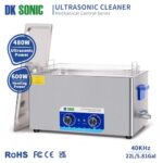 DK SONIC 22L Ultrasonic Cleaner,Stainless Steel Ultrasonic Part Cleaner with Cleaning Basket,Timer and Heater,Mechanical Sonic Cleaner for Cleaning Gun,Filter,Chain,Gear(110V,5.81Gal)