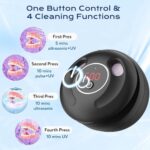 Ultrasonic Retainer Cleaner(2025 Upgraded), 45kHz Cleaning Machine for Dentures, Mouth Guards, Braces, Toothbrush & Jewelry, 200ML Denture Cleaner with 4 Modes for Dental Care
