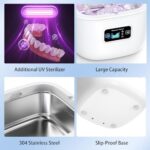 Lfyanrich Ultrasonic UV Retainer Cleaner Machine for Dentures,Jewelry,Mouth Guard Cleaner,Night Guard Cleaner,255ML Ultrasonic Cleaner Retainer,45kHz Sonic Cleaning Machine Aligner,Dental Appliance