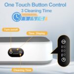 Jewelry Pearl Cleaner 22 oz 360 Stain Removal, 49khz Portable Ultrasonic for Glasses, Watch Bands, Retainers, Dentures, Razors, Silver (Tools)