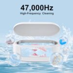 Ultrasonic Cleaner for Dentures, KRX Professional Ultrasonic Cleaner Machine with 4 Time Modes for All Dental, Retainer, Aligner, Braces, Mouth Guards, Toothbrush Head, Brushes (Pure White, 450ml)