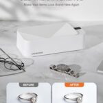 CREWORKS Ultrasonic Jewelry Cleaning Machine, 17 oz. Sterling Silver Jewelry Cleaner with 5 Timer Settings, Stainless Steel Ultrasound Parts Cleaner with Touch Buttons for Glasses Ring Coin Microchip
