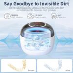 Ultrasonic Retainer Cleaner Machine for Dental: 2025 Upgrade 50kHz Professional Ultra Sonic Cleaner Pod for Mouth Guard,Night Guard,Braces,Aligner – 250ml Ultrasonic Denture Cleaner Machine