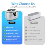 Magnasonic Ultrasonic Cleaner, 20oz Stainless Steel Tank, Digital Timer, 5 Cleaning Modes, w/ 8oz Gem & Jewelry Cleaner Concentrate Solution for All Jewelry, Eyeglasses, Watches, Dentures, Retainers
