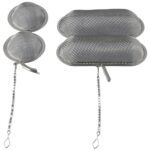 SHUATI Ultrasonic Cleaning Solution 2Pcs Silver Holder with Lock and Hook Jewelry Cleaner Baskets Mesh Ball Ultrasonic Cleaner Baskets Small Parts