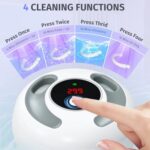 Ultrasonic Retainer Cleaner Machine 45kHz, UV Denture Cleaner with 4 Modes Digital Timer, Portable 200ML UltraSonic Cleaning Pod for Night Mouth Guard, Aligner, Braces, Toothbrush, Jewelry and More