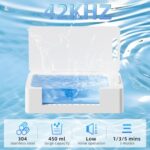 Ultrasonic Jewelry Cleaner, 450 ml (0.12 Gal), 42 KHz Ultrasonic Cleaner Machine with 304 Stainless Steel Tank for Jewelry, Eyeglasses, Rings, Coin, Watch Strap, Dentures, Hygiene Items