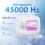 Ultrasonic Retainer Cleaner Machine, 45khz 25W Dental Cleaning Pod for Denture, Mouth Guard, Aligner, Night Guard, Braces, Ring and Jewelry, 200ml Portable