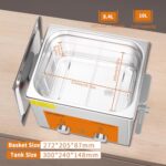 NOVMOS Ultrasonic Cleaner,10L 240W Industrial Sonic Cleaner with Encoded Control, Ultrasonic Engines Cleaner for Gun,Carburetors,Parts,Chain Cleaning (Including Baskets)