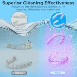 Ultrasonic Retainer Cleaner, 180ML/45kHz Portable Ultrasonic Jewelry Cleaner, Quiet Operation Ultrasonic Cleaner Machine for Dentures,Aligners,Mouth Guards,Night Guards (Gray)