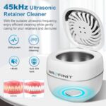 Brofinit Ultrasonic Retainer Cleaner Machine,45Khz/25W Retainer Cleaner Machine with Digital Timer,Blue Light & Drying For Dentures Aligners Braces Mouth Guards Night guard
