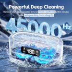 Heapsion Ultrasonic Jewelry Cleaner with Digital Timer, Portable 304 Stainless Steel Tank Ultrasonic Rings Cleaner Machine for Eyeglasses, Earring, Watch, Necklaces, Retainers, with Degas Function