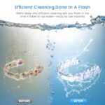 Ultrasonic Retainer Cleaner Machine – 45kHz Denture Cleaner UV Light 4 Modes with Digital Timer 200ML Portable Dental Cleaning Pod for Mouth Guards, Braces, Toothbrush Heads