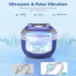 Aotuda 45kHz Ultrasonic Retainer Cleaner Machine, 200ML Denture Cleaner, 4 Modes with Digital Timer Mouth Guard Cleaner for Aligner, Night Guard, Braces, Toothbrush, Jewelry and More (Navy Blue)