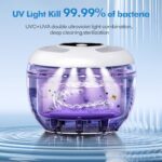 Upgraded Ultrasonic Retainer Cleaner Machine, 45kHz Ultrasonic Dentures Cleaner for Night Guards, Braces, Aligner, Toothbrush, Jewelry and More, 200ML Capacity, White