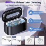 Ultrasonic Jewelry Cleaner, 48KHz Professional Ultrasonic Cleaner for Eyeglasses, Rings, Retainers, Dentures, 30W Jewelry Cleaner Ultrasonic Machine with Dual Cleaning Modes, Digital Timer