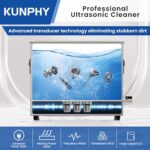 KUNPHY Ultrasonic Cleaner, 7L(1.85 gal) 40kHz Jewelry Cleaner Ultrasonic Machine with Heater, Degas & Timer, Stainless Steel Industrial Sonic Cleaner for Jewelry, Dentures, Glasses, Parts
