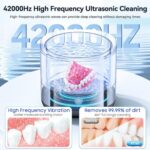 Kaitse Ultrasonic Retainer Cleaner Machine – 45kHz Ultrasonic Dentures Cleaner for Night Guards Braces Aligner Toothbrush Jewelry and More – 220ML Capacity (22W) (22W)