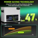 MNTNCO Ultrasonic Cleaner, One-Touch Cleaning,Heating, Deep Mode, ECO Energy-Saving Ultrasonic Cleaning Machine Excellent for Labs,Carburetor,Jewelry,Dentures,Automotive & Industrial Parts. (6L)