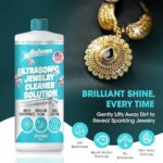 Sylvan Ultrasonic Jewelry Cleaner Solution Concentrate + Free Polishing Cloth | 500+ Uses | 32 Oz | Made in USA | Compatible with All Ultrasonic Cleaners | Cleaner Liquid | Rings, Necklaces & Eye Wear